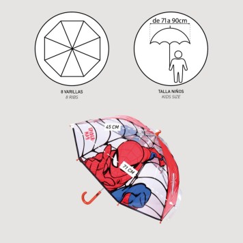 Spiderman Web-Slinger children's transparent umbrella Ø71 cm