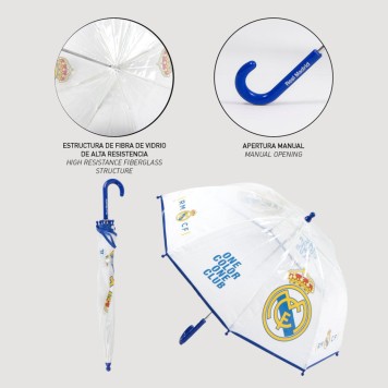 Real Madrid One Color children's transparent umbrella Ø71 cm
