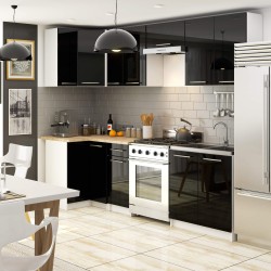 WISZĄCA SZAFKA KUCHENNA OLIWIA W 80cm BIAŁA-CZARNY POŁYSK H720