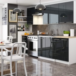 WISZĄCA SZAFKA KUCHENNA OLIWIA W 80cm BIAŁA-GRAFIT POŁYSK H720