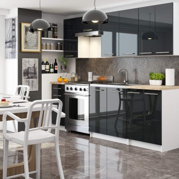 WISZĄCA SZAFKA KUCHENNA OLIWIA W 80cm BIAŁA-GRAFIT POŁYSK H720