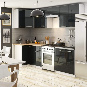 WISZĄCA SZAFKA KUCHENNA OLIWIA W 80cm BIAŁA-GRAFIT POŁYSK H720