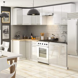 WISZĄCA SZAFKA KUCHENNA OLIWIA W 80cm BIAŁA-METALIK POŁYSK H720