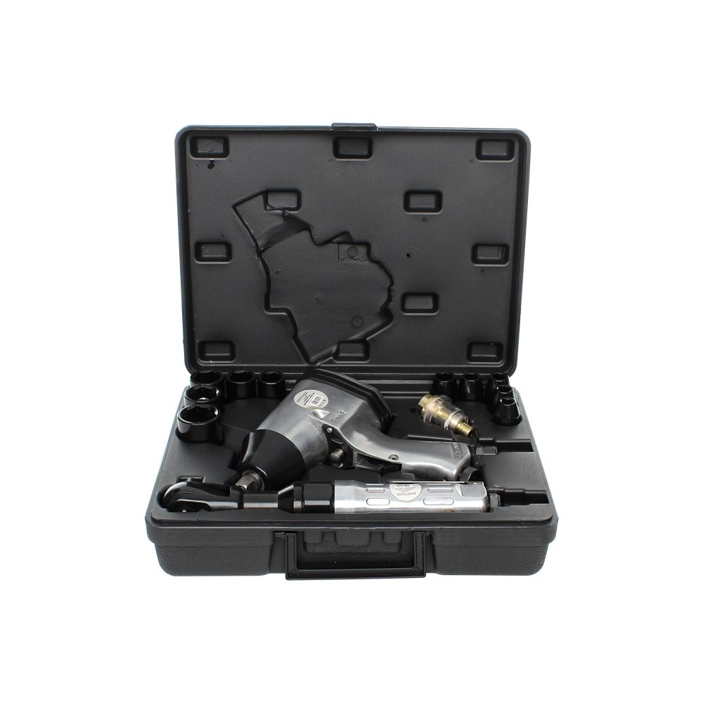 Klucz udarowy pneumatyczny zestaw KD1422 z grzechotką LX-005