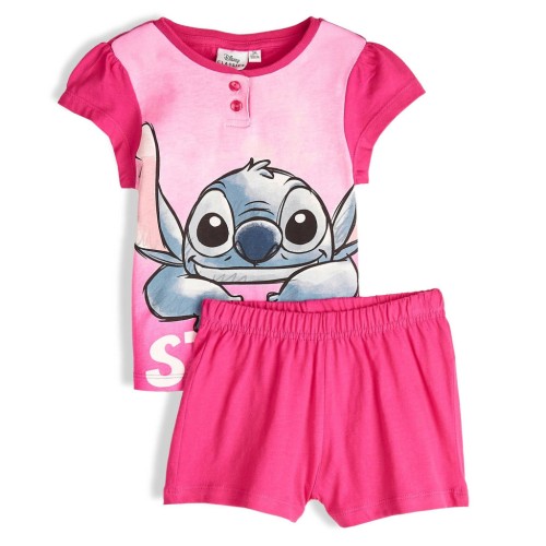 Disney Lilo and Stitch Pink Nap children's short pajamas 3-8 years Giftbox
