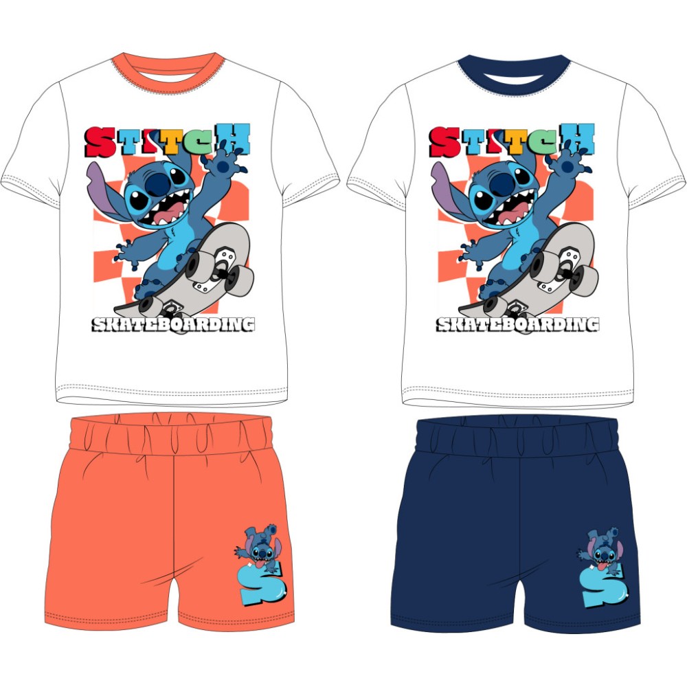 Disney Lilo and Stitch Skateboarding children's short pajamas 98-128 cm
