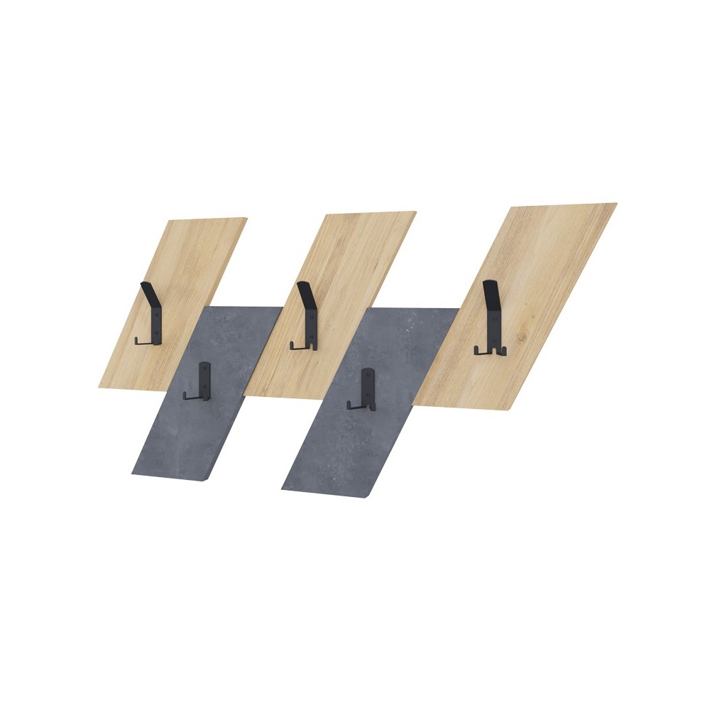 Wall hanger Livy pakoworld oak-retro grey melamine 75.2x1.8x45.3cm Wall hanger Livy pakoworld oak-retro grey melamine 75.2x1.8x45.3cm