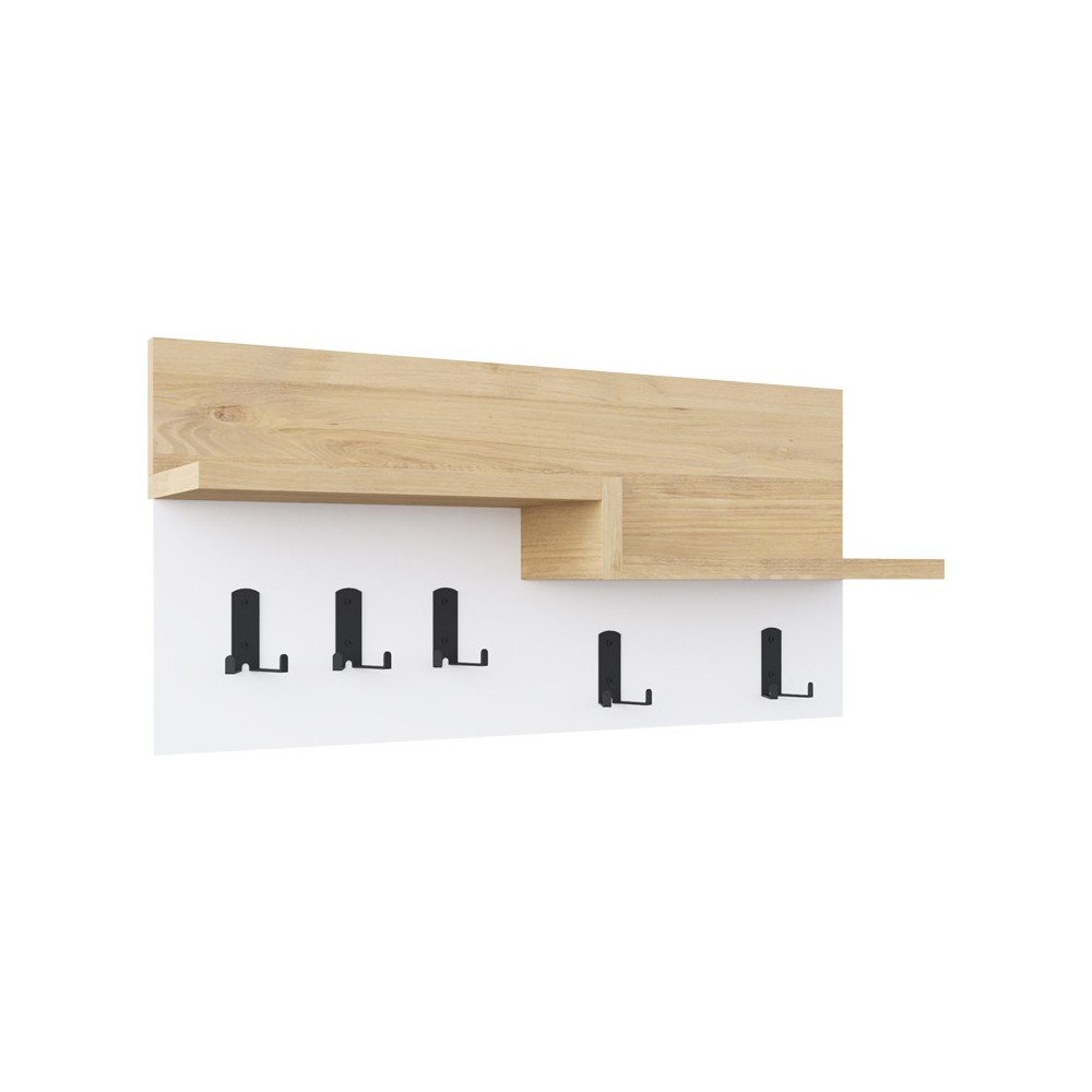 Wall hanger Harm pakoworld oak-white melamine 65x15x31cm Wall hanger Harm pakoworld oak-white melamine 65x15x31cm