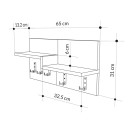 Wall hanger Harm pakoworld oak-white melamine 65x15x31cm