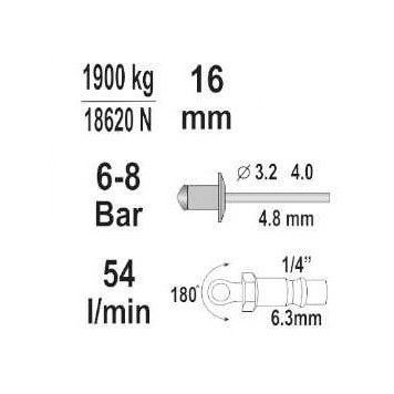 Nitownica pneumatczna 16mm / 54 l /min