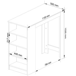 Stolik barowy pod hoker 115cm Biały / Dąb Sonoma