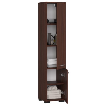 Colonne meuble étagère salle de bains  2 portes 30X30X 140cm Marron