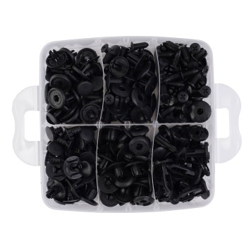 Zestaw 630 szt. spinek, kołków, klipsów do tapicerki + wyjmak i ściągacze KD10612