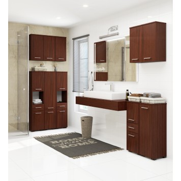 Meuble de salle de bain 30x85x30cm Marron