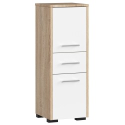 Meuble de salle de bain 30x85x30cm Marron et blanx