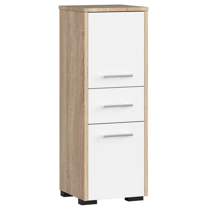 Meuble de salle de bain 30x85x30cm Marron et blanx Meuble de salle de bain 30x85x30cm Marron et blanx