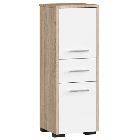 Meuble de salle de bain 30x85x30cm Marron et blanx