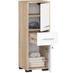 Meuble de salle de bain 30x85x30cm Marron et blanx