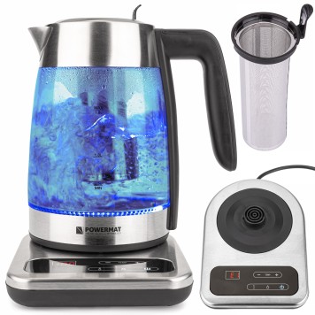 Czajnik elektryczny bezprzewodowy szklany LED 2200 PM-ECB-18-GRGBT