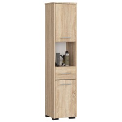Colonne meuble étagère de salle de bain 2 portes 1 tiroirs 140x30X30 cm
