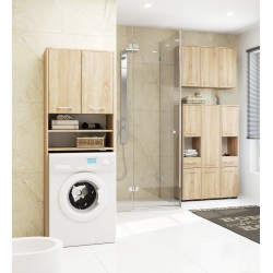 Colonne meuble étagère de salle de bain 2 portes 1 tiroirs 140x30X30 cm