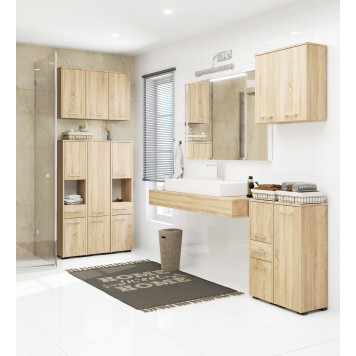 Meuble de salle de bain 30x85x30cm Bois naturel