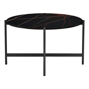 Table basse marbre noir 80x45 cm