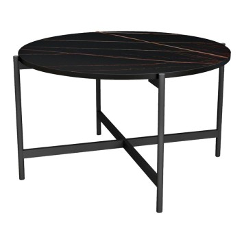 Table basse marbre noir 80x45 cm