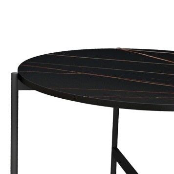 Table basse marbre noir 80x45 cm
