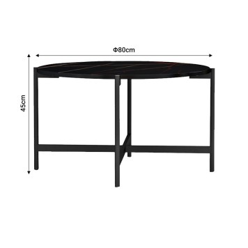 Table basse marbre noir 80x45 cm