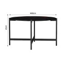 Table basse marbre noir 80x45 cm