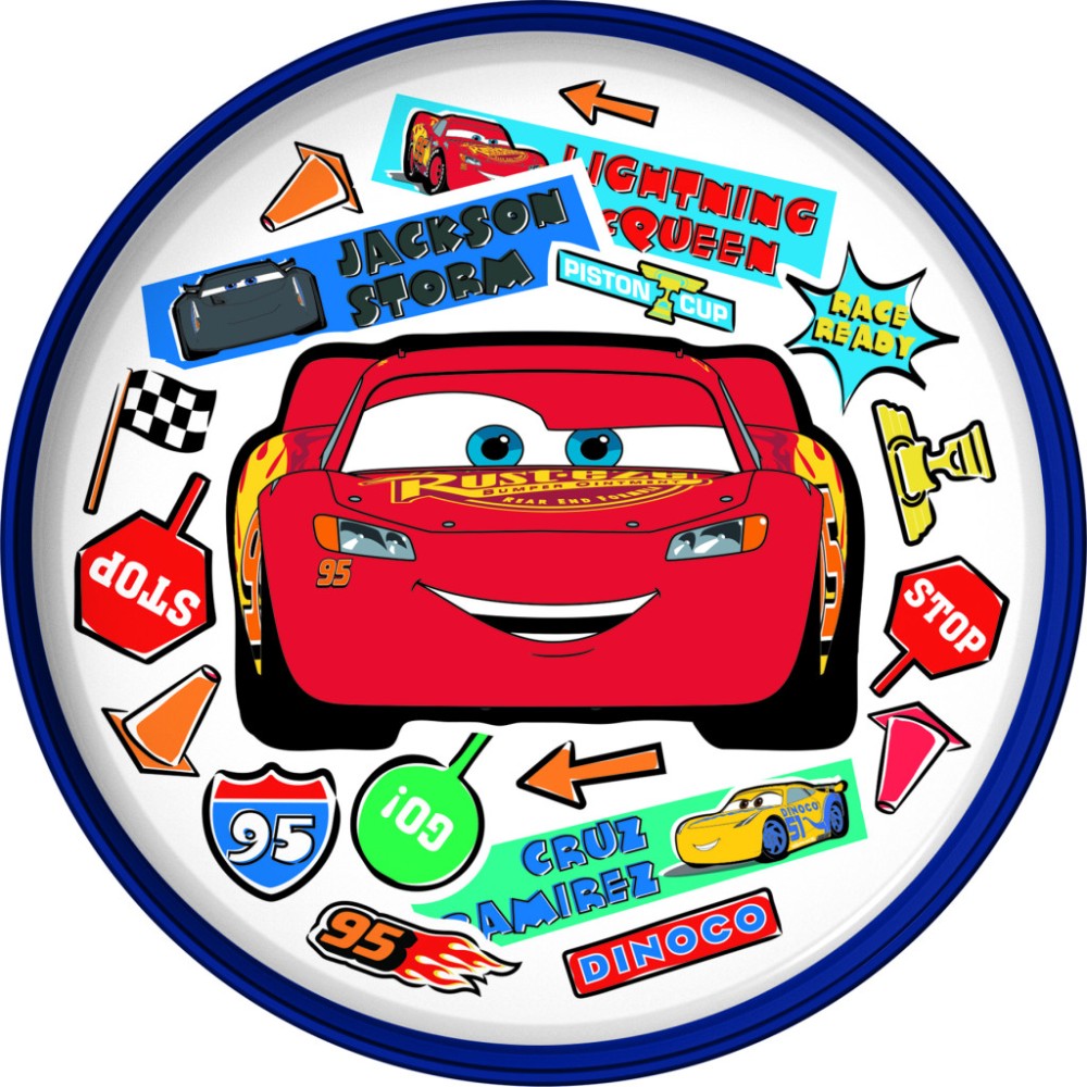 Disney Cars Stickers Go non-slip micro dinner plate