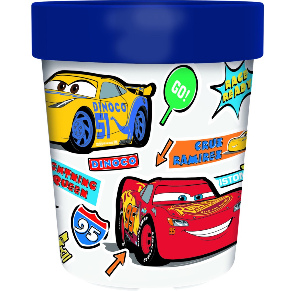 Disney Cars Stickers Go non-slip micro plastic cup 260 ml