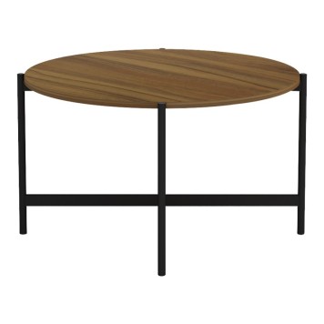 Table basse bois mélaminé noyer noir 80x45 cm
