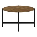 Table basse bois mélaminé noyer noir 80x45 cm
