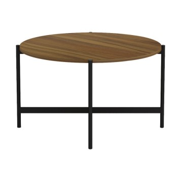 Table basse bois mélaminé noyer noir 80x45 cm
