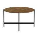 Table basse bois mélaminé noyer noir 80x45 cm
