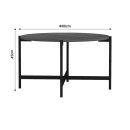 Table basse bois mélaminé noyer noir 80x45 cm
