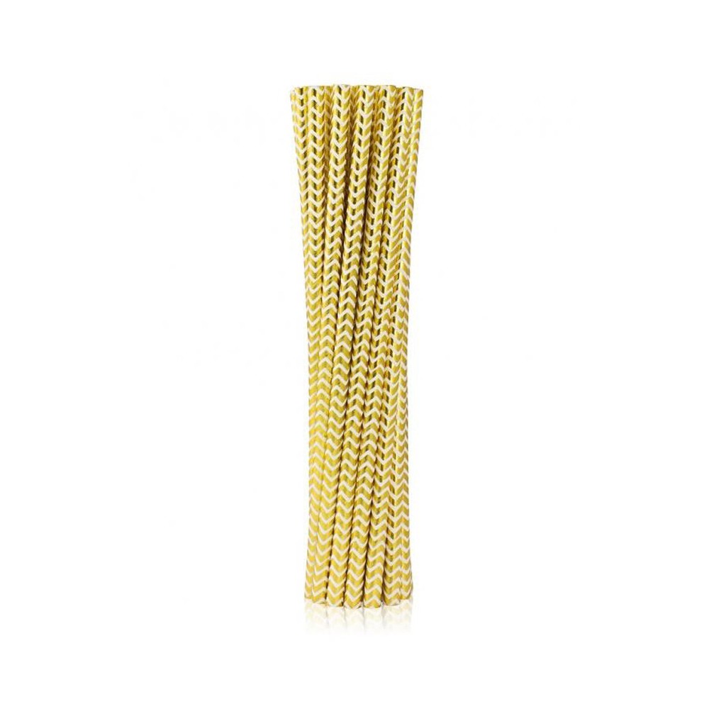Colour Gold Chevron Gold Paper Straw Set of 12