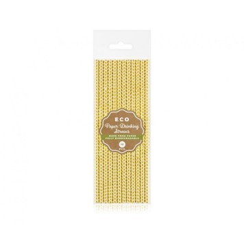 Colour Gold Chevron Gold Paper Straw Set of 12