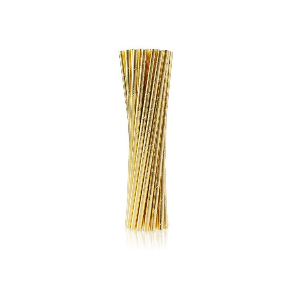 Colour Gold Golden paper straw 24 pcs