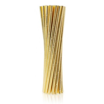 Colour Gold Golden paper straw 24 pcs