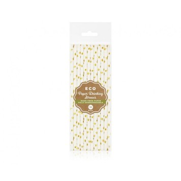 Colour Gold Stars Gold Paper Straw - Pack of 12