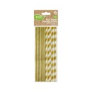 Colour Mix Gold Paper Straw, Pack of 24