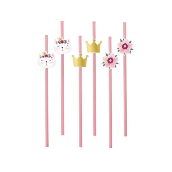 Cat Sleepy paper straw set of 6