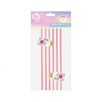 Cat Sleepy paper straw set of 6