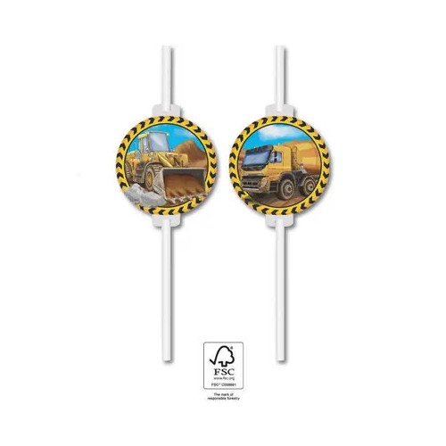 Construction Grabber paper straw, 4-piece set FSC