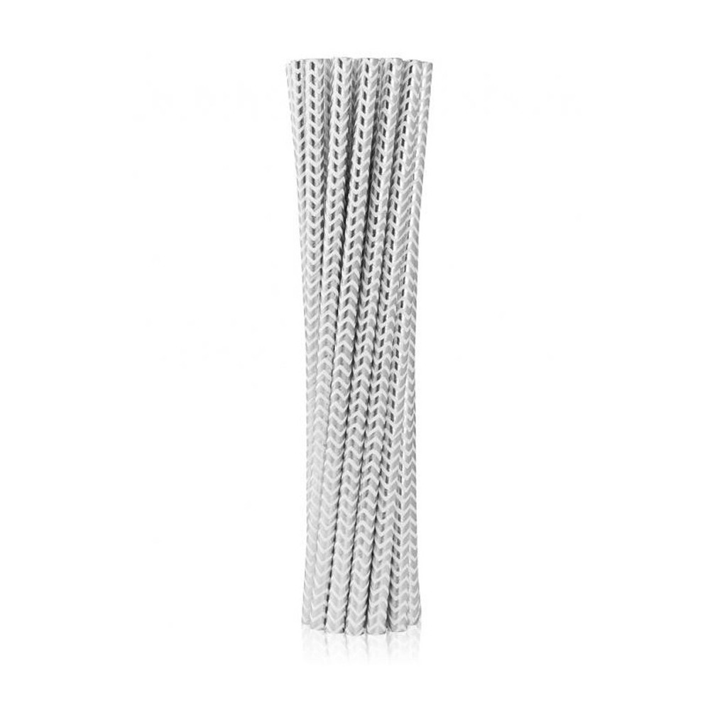Colour Silver Chevron Silver paper straw 12 pcs