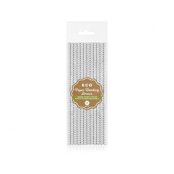 Colour Silver Chevron Silver paper straw 12 pcs