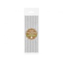 Colour Silver Chevron Silver paper straw 12 pcs